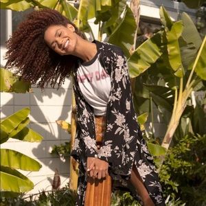 Spiritual Gangster Black Floral Maya Kimono